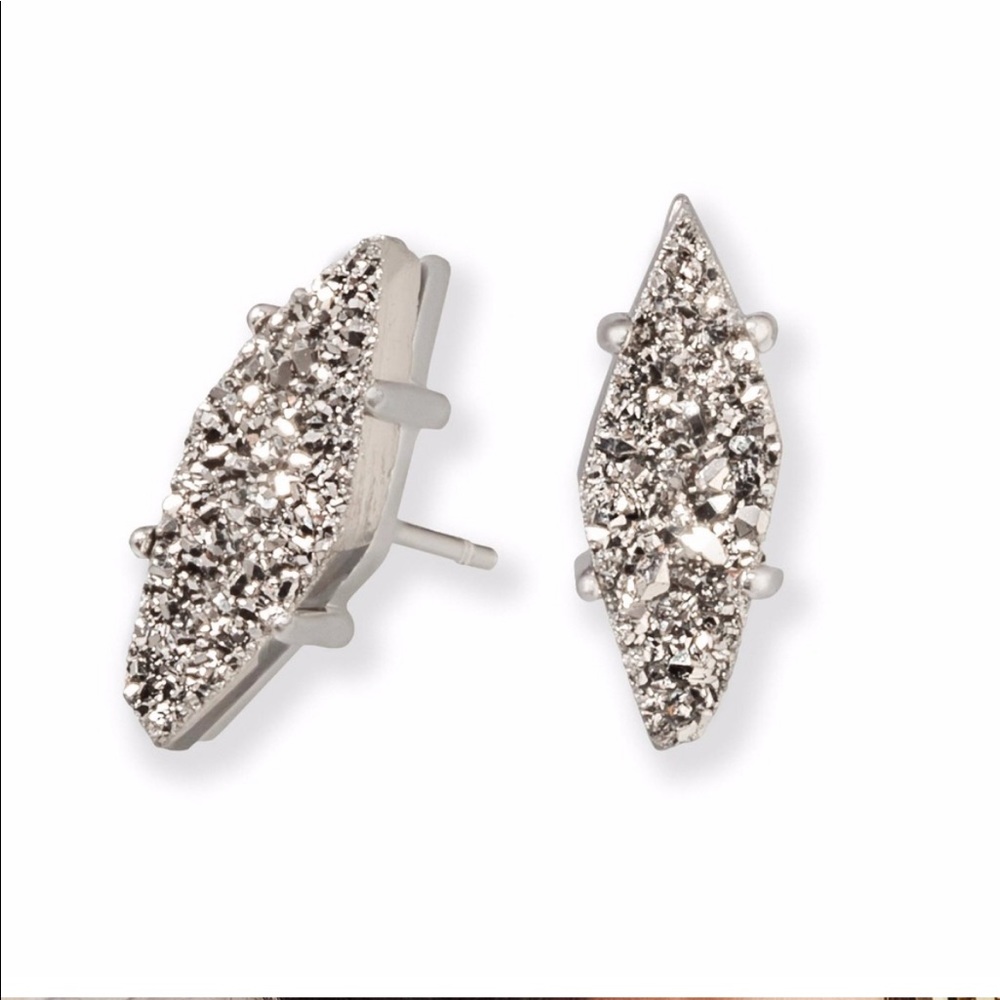 Kendra Scott Brook Stud Earrings Platinum Drusy
